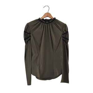 Michelle Mason Fitted Green Blouse -‎ Size 6 (runs small)
